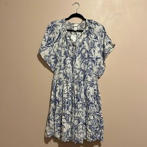 CLEARANCE SALE - H&M White and Blue Print Dress